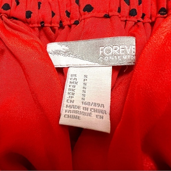 Y2K Forever 21 Vintage red dots boho tie back swing dress women’s size S barbie - Picture 7 of 7